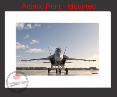 'F-18 Arctic Warrior (Mounted ARTISTIC PRINT)' Premium Wall Art