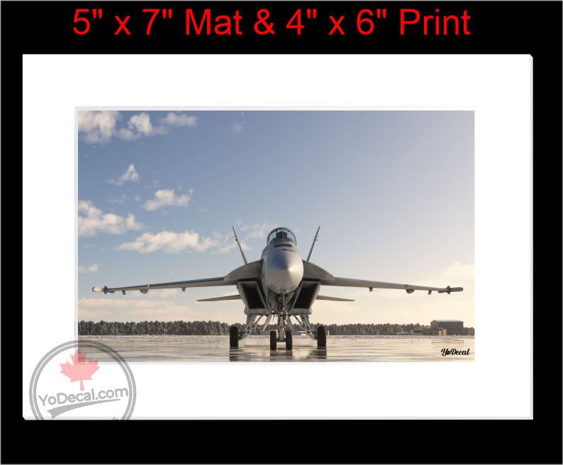 'F-18 Arctic Warrior (Mounted ARTISTIC PRINT)' Premium Wall Art