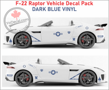 'F-22 Raptor USAF Vehicle Decal Pack' Premium Vinyl Decals