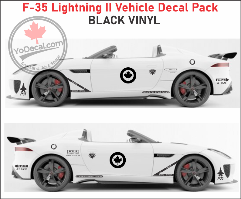 'F-35 Lightning RCAF Vehicle Decal Pack' Premium Vinyl Decals