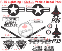 'F-35 Lightning USAF Vehicle Pack' Premium Vinyl Decal
