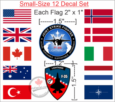 'F-35 Lightning II Countries Pack' Premium Vinyl Decals Stickers