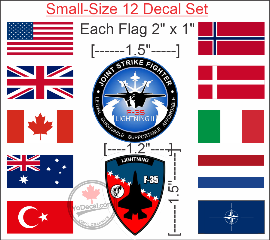 'F-35 Lightning II Countries Pack' Premium Vinyl Decals Stickers