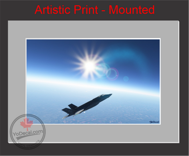 'F-35 Curved Earth (Mounted ARTISTIC PRINT)' Premium Wall Art
