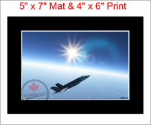 'F-35 Curved Earth (Mounted ARTISTIC PRINT)' Premium Wall Art