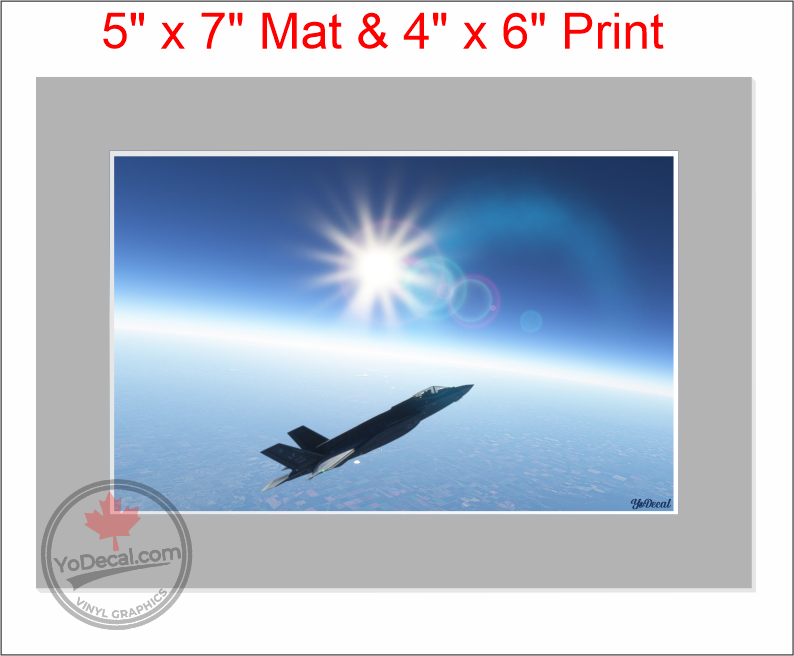 'F-35 Curved Earth (Mounted ARTISTIC PRINT)' Premium Wall Art