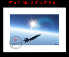 'F-35 Curved Earth (Mounted ARTISTIC PRINT)' Premium Wall Art