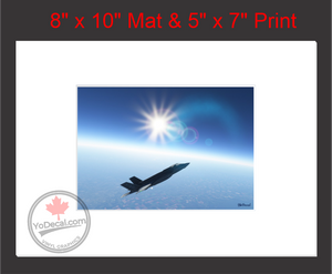 'F-35 Curved Earth (Mounted ARTISTIC PRINT)' Premium Wall Art