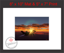 'F-35 Dusk Sentry (Mounted ARTISTIC PRINT)' Premium Wall Art