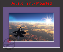 'F-35 Sun Bound (Mounted ARTISTIC PRINT)' Premium Wall Art