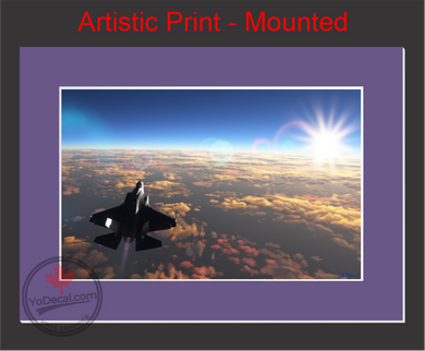 'F-35 Sun Bound (Mounted ARTISTIC PRINT)' Premium Wall Art