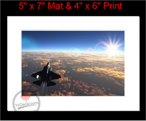 'F-35 Sun Bound (Mounted ARTISTIC PRINT)' Premium Wall Art