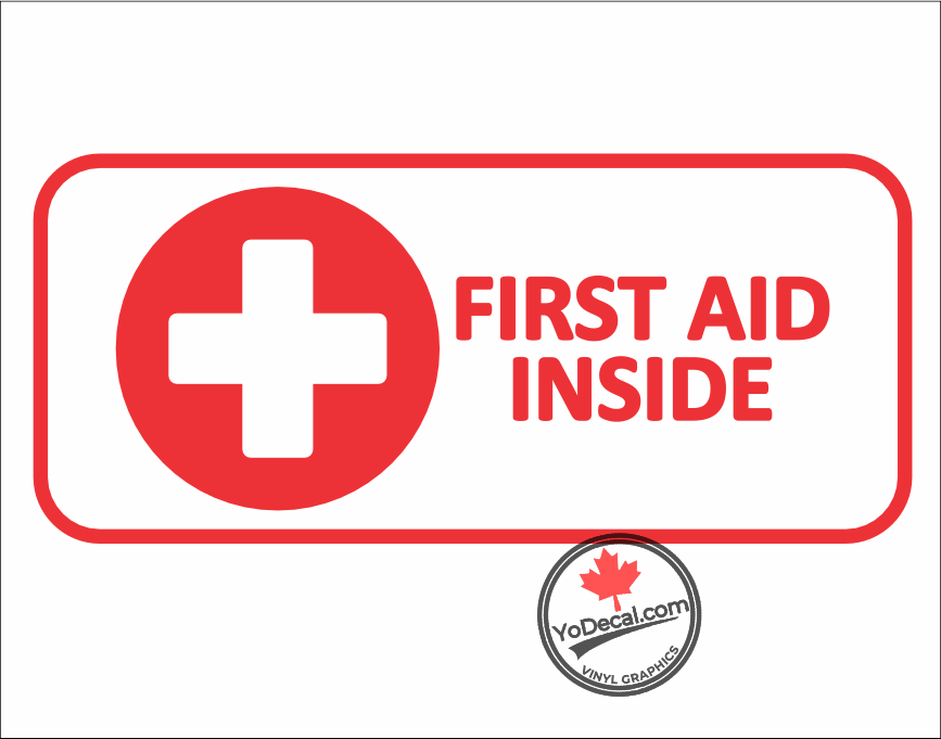 'First Aid Inside - Aviation Version 1' Premium Vinyl Decal Sticker