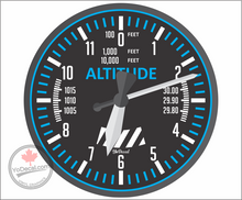 'Altimeter Flight Instrument' Premium Vinyl Decal Sticker