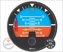 'Attitude Indicator Artificial Horizon Flight Instrument' Premium Vinyl Decal