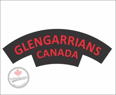 'Glengarrians Canada' WWII Shoulder Flash' Premium Vinyl Decal / Sticker
