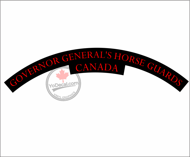 'Governor General's Horse Guards WWII Shoulder Flash' Premium Vinyl Decal / Sticker