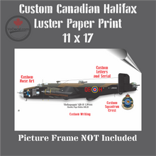 Custom RCAF Handley Page Halifax Bomber Print