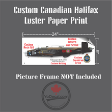 Custom RCAF Handley Page Halifax Bomber Print