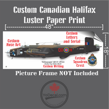 Custom RCAF Handley Page Halifax Bomber Print