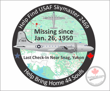 'Help Find USAF Douglas C-54D Skymaster 2469' Premium Vinyl Decal / Sticker