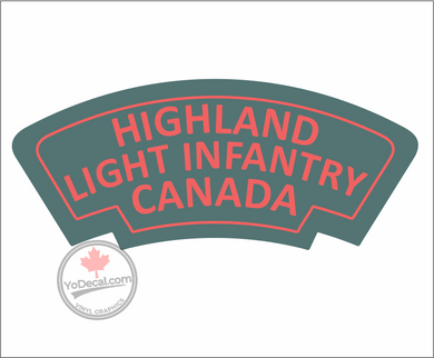 'HIghland Light Infantry Canada' WWII Shoulder Flash Premium Vinyl Decal / Sticker