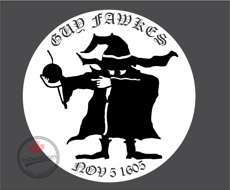 'IED-EOD Tech Guy Fawkes' Premium Vinyl Decal / Sticker