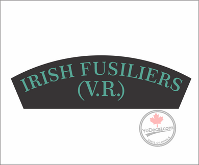 'Irish Fusiliers Vancouver Regiment' WWII Shoulder Flash Premium Vinyl Decal / Sticker