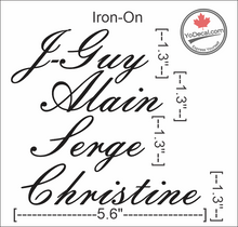 'J-G Fournier Iron-On Names' Iron On