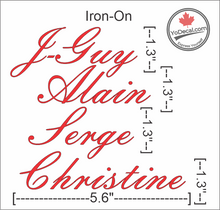 'J-G Fournier Iron-On Names' Iron On