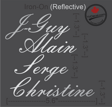 'J-G Fournier Iron-On Names' Iron On