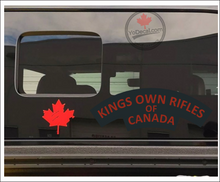 'King's Own Rifles of Canada' WWII Shoulder Flash' Premium Vinyl Decal / Sticker