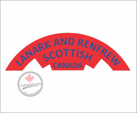 'Lanark & Renfrew Scottish Regiment WWII Shoulder Flash' Premium Vinyl Decal / Sticker