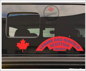 'Lanark & Renfrew Scottish Regiment WWII Shoulder Flash' Premium Vinyl Decal / Sticker