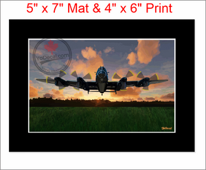 'Lancaster Dusk Sortie (Mounted ARTISTIC PRINT)' Premium Wall Art