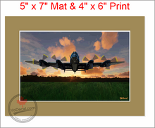 'Lancaster Dusk Sortie (Mounted ARTISTIC PRINT)' Premium Wall Art