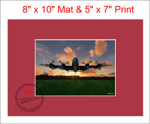 'Lancaster Dusk Sortie (Mounted ARTISTIC PRINT)' Premium Wall Art