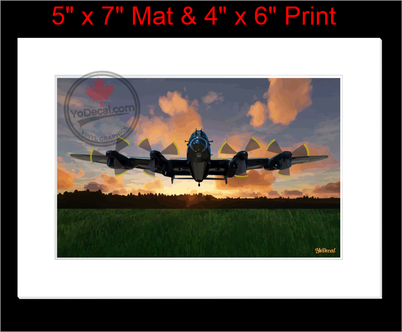 'Lancaster Dusk Sortie (Mounted ARTISTIC PRINT)' Premium Wall Art