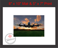 'Lancaster Dusk Sortie (Mounted ARTISTIC PRINT)' Premium Wall Art