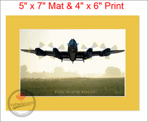 'Lancaster Misty Morning Mission (Mounted ARTISTIC PRINT)' Premium Wall Art