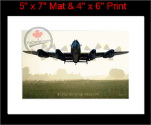 'Lancaster Misty Morning Mission (Mounted ARTISTIC PRINT)' Premium Wall Art