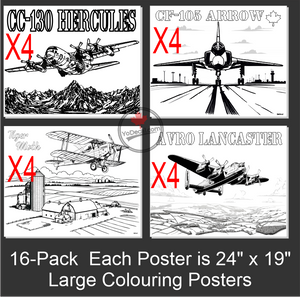 'Military Aviation 4-Pack Large Colouring Posters No.1'