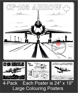 'Military Aviation 4-Pack Large Colouring Posters No.1'