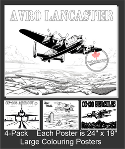 'Military Aviation 4-Pack Large Colouring Posters No.1'