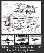 'Military Aviation 4-Pack Large Colouring Posters No.1'