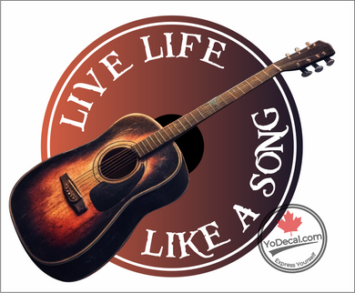 'Live Life Like a Song' Full Colour Premium Vinyl Decal