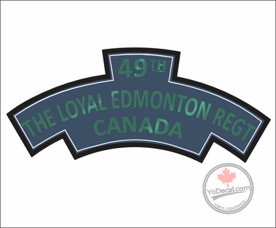 'Loyal Edmonton Regiment 49th' WWII Shoulder Flash Premium Vinyl Decal / Sticker