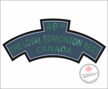 'Loyal Edmonton Regiment 49th' WWII Shoulder Flash Premium Vinyl Decal / Sticker