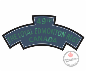 'Loyal Edmonton Regiment 49th' WWII Shoulder Flash Premium Vinyl Decal / Sticker