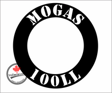 'MOGAS 100LL Stencil Font Ring' Premium Vinyl Decal / Sticker